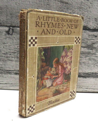 A Little Book of Rhymes New and Old Collected and Illustrated By Cicely Mary Barker Antique Children book front cover