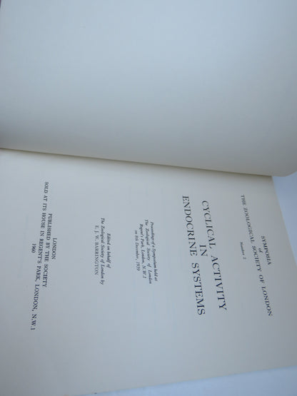 Cyclical Activity In Endocrine Systems 1960 Symposia of The Zoological Society of London book image 2