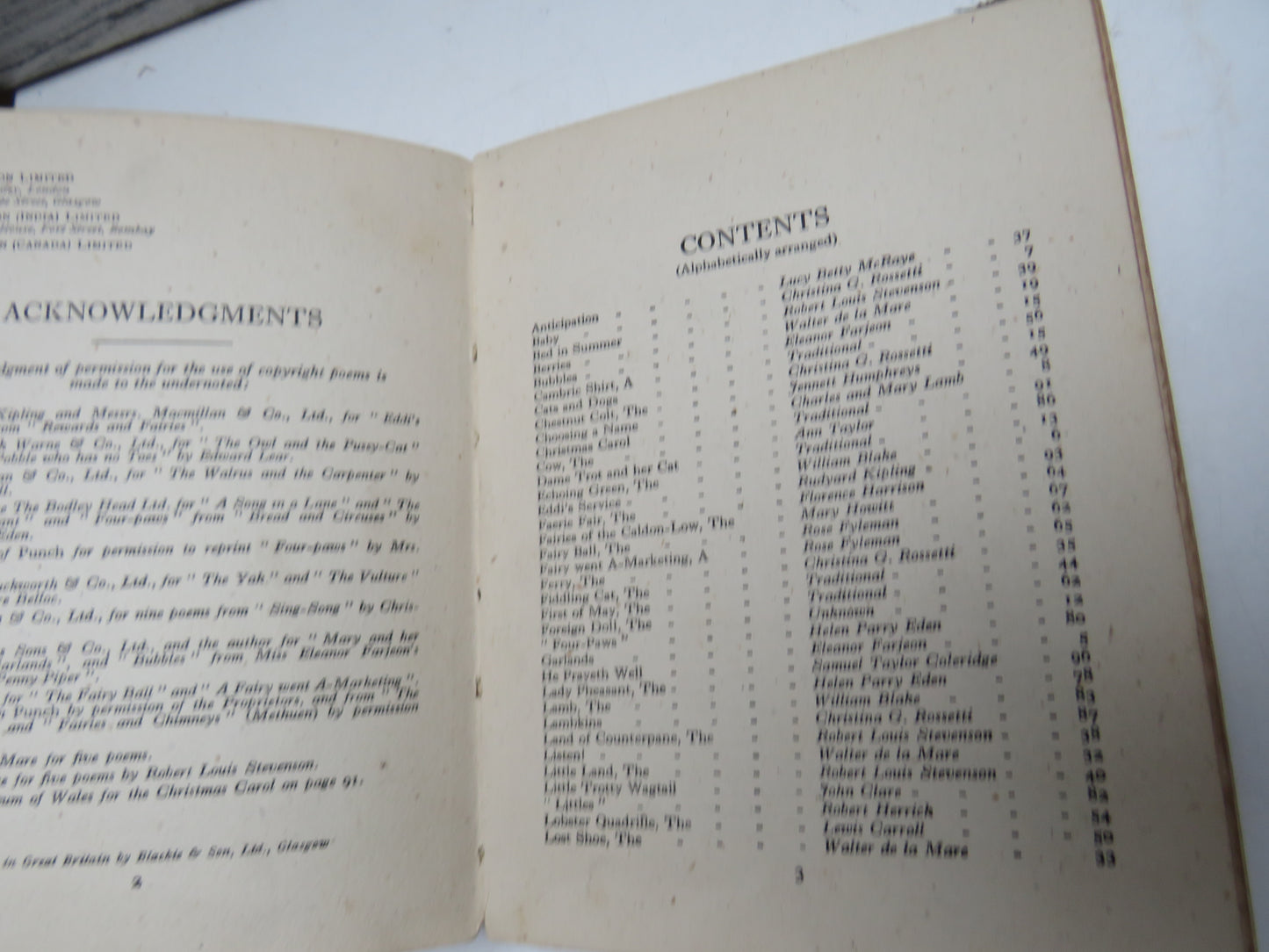 A Little Book of Rhymes New and Old Collected and Illustrated By Cicely Mary Barker Antique Children's Book