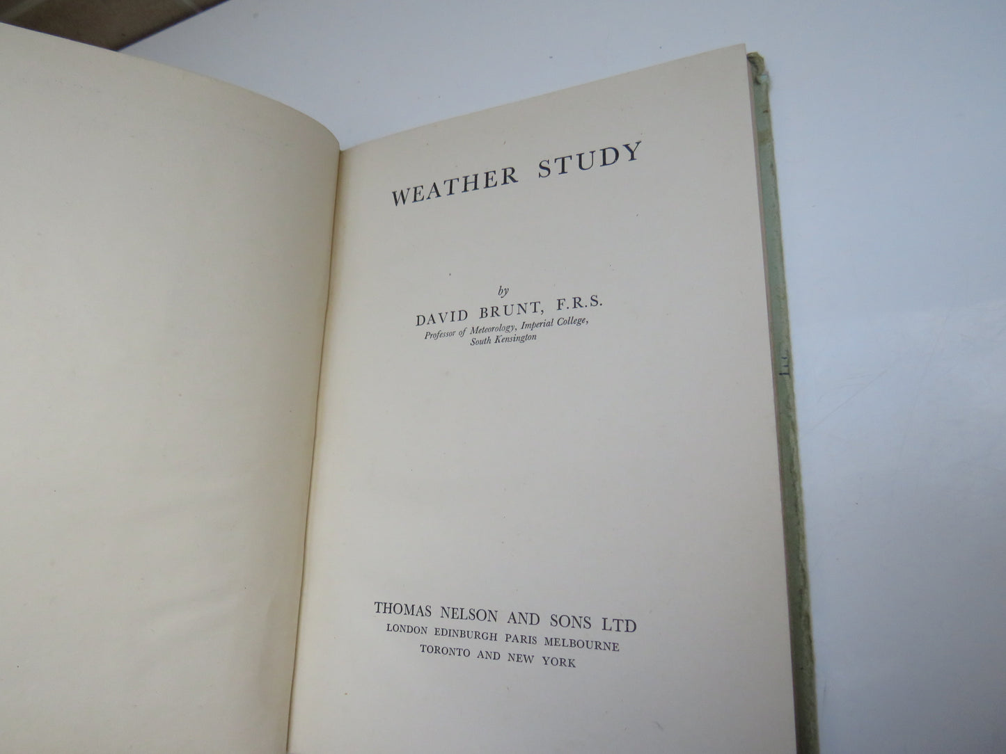 Weather Study by David Brunt, 1942