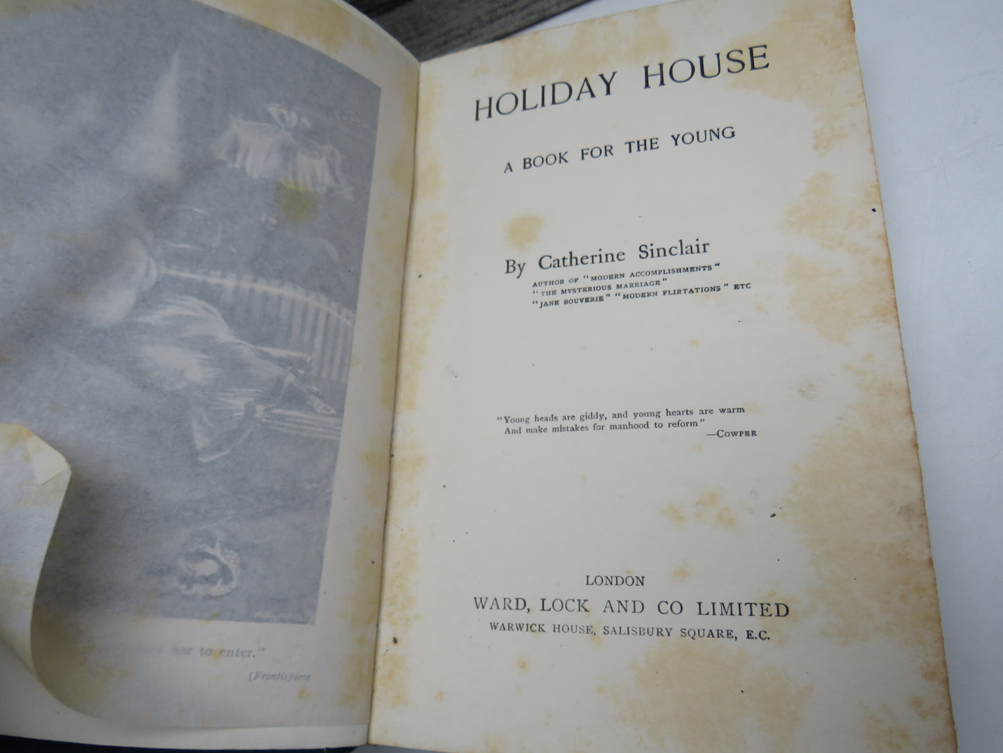 Holiday House A Book For The Young By Catherine Sinclair