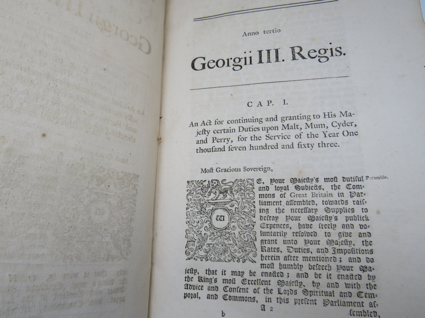 Anno Regni Georgii III. Regis Magna Britannia, Francia & Hibernia Tertio 1762
