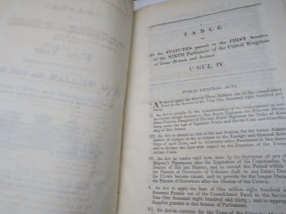 A Collection of the Public General Statutes, Passed In The First Year of the Reign of His Majesty King William The Fourth 1831