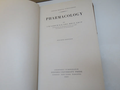 Pharmacology By J.H. Gaddum 1953 book image 6