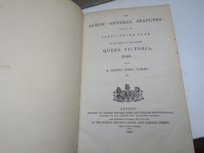 The Public General Statutes Passed In The Forty-Third Year of the Reign of Her Majesty Queen Victoria 1880: With A Copious Index Tables 1880