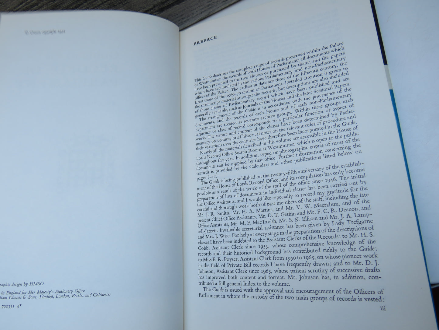 Guide To The Records of Parliament By Maurice F. Bond 1971