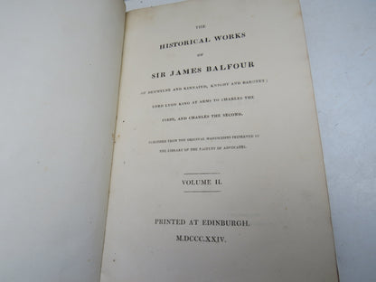 The Historical Works of Sir James Balfour Volume II 1824 (Antique History Book) book image 4