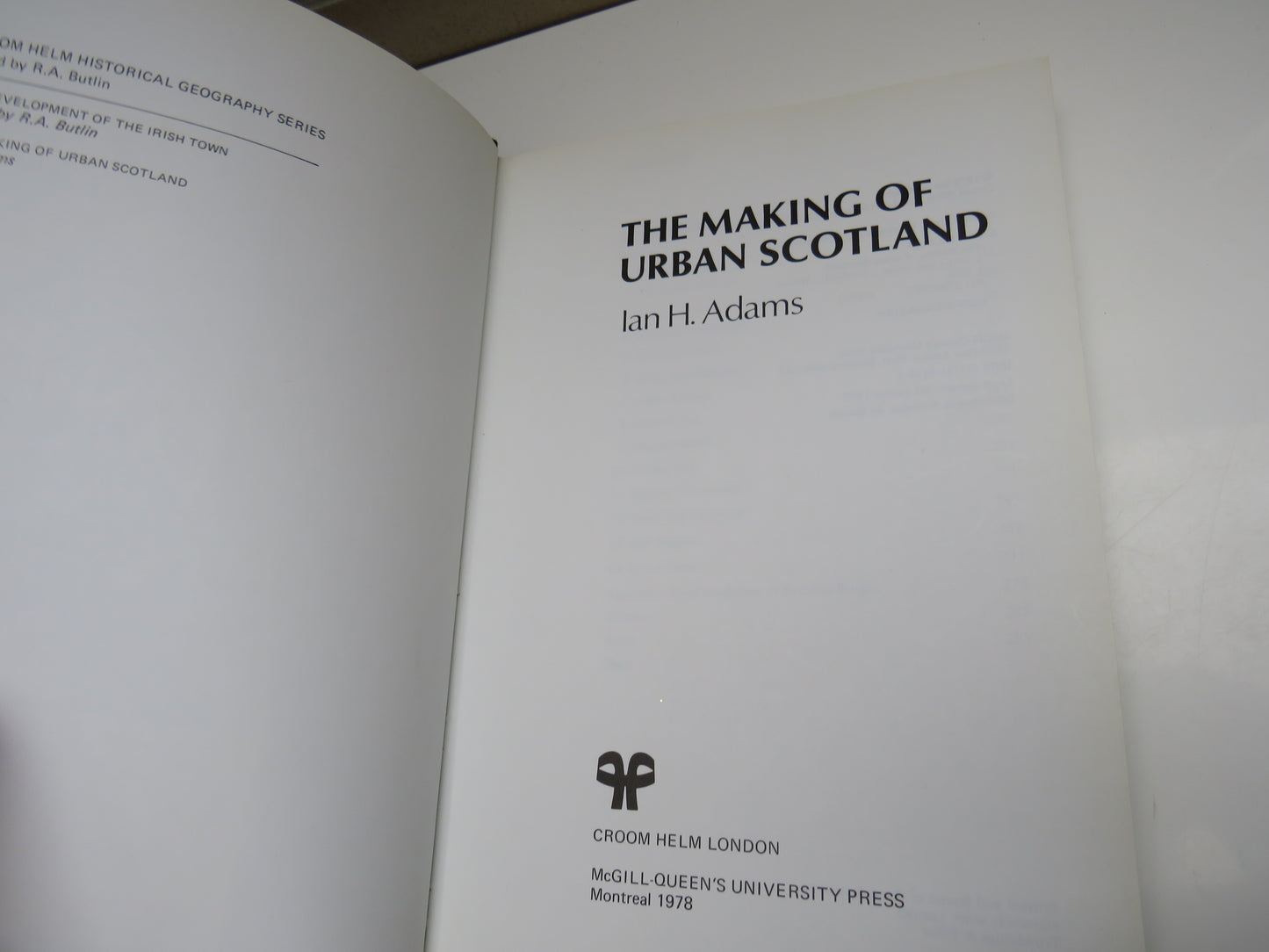 The Making of Urban Scotland by Ian H. Adams, 1978