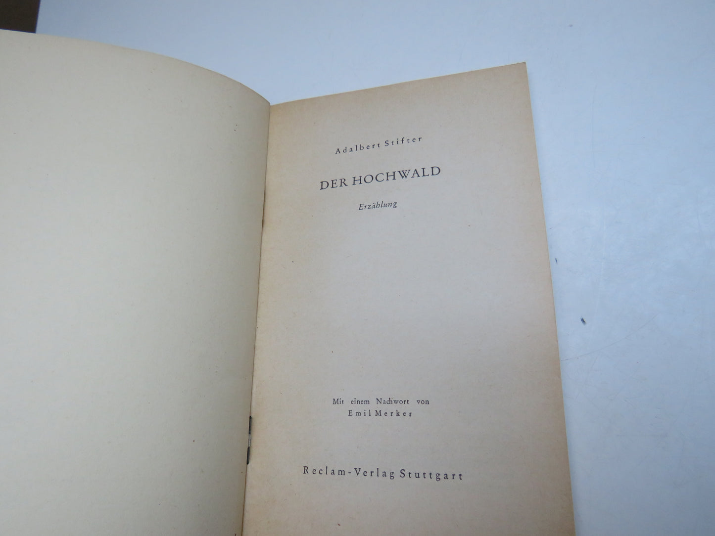 Der Hochwald Erzahlung By Adalbert Stifter 1956