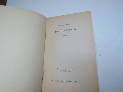 Der Hochwald Erzahlung By Adalbert Stifter 1956 book image 2