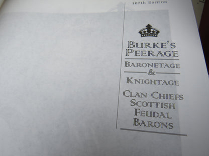 Burke's Peerage Baronetage & Knightage Clan Chiefs Scottish Feudal Barons 107th Edition 2003 Volume  book image 5