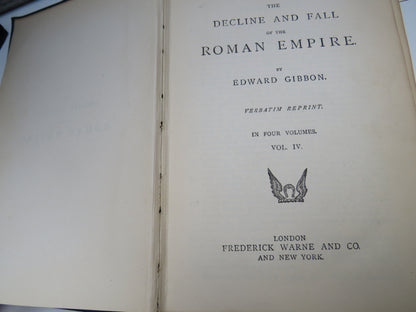 The Decline and Fall of the Roman Empire By Edward Gibbon In Four Volumes