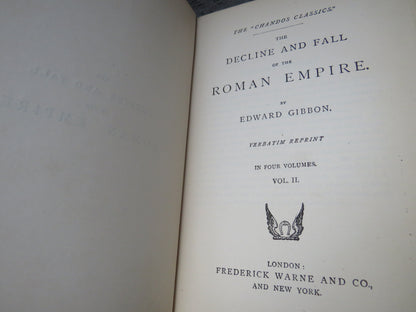 The Decline and Fall of the Roman Empire By Edward Gibbon In Four Volumes