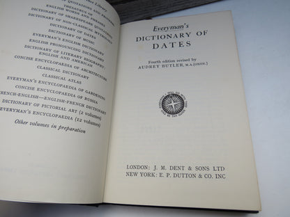 Everyman's Dictionary of Dates 4th Edition 1964