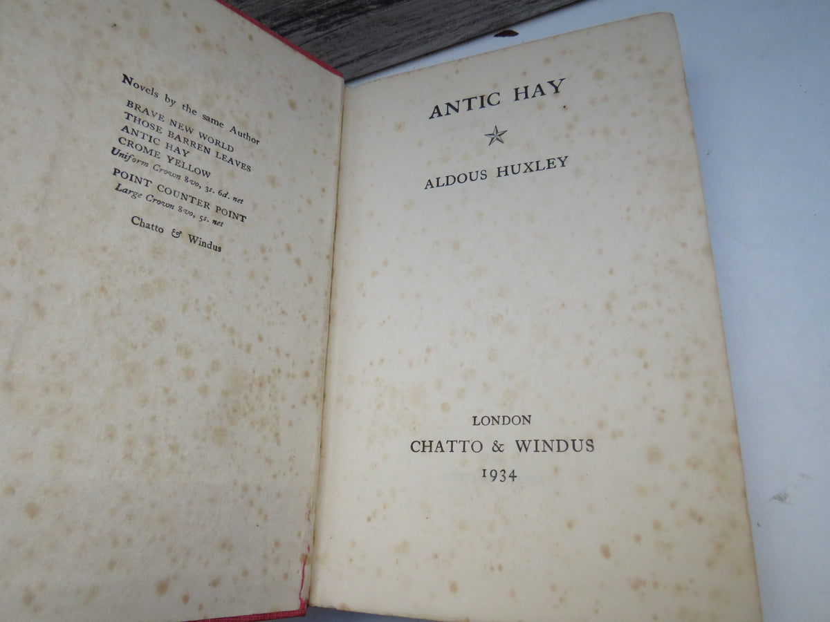 Antic Hay By Aldous Huxley 1934