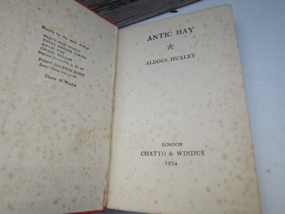 Antic Hay By Aldous Huxley 1934