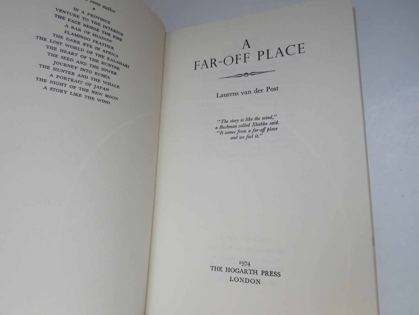 A Far-Off Place By Laurens Van Der Post  1974