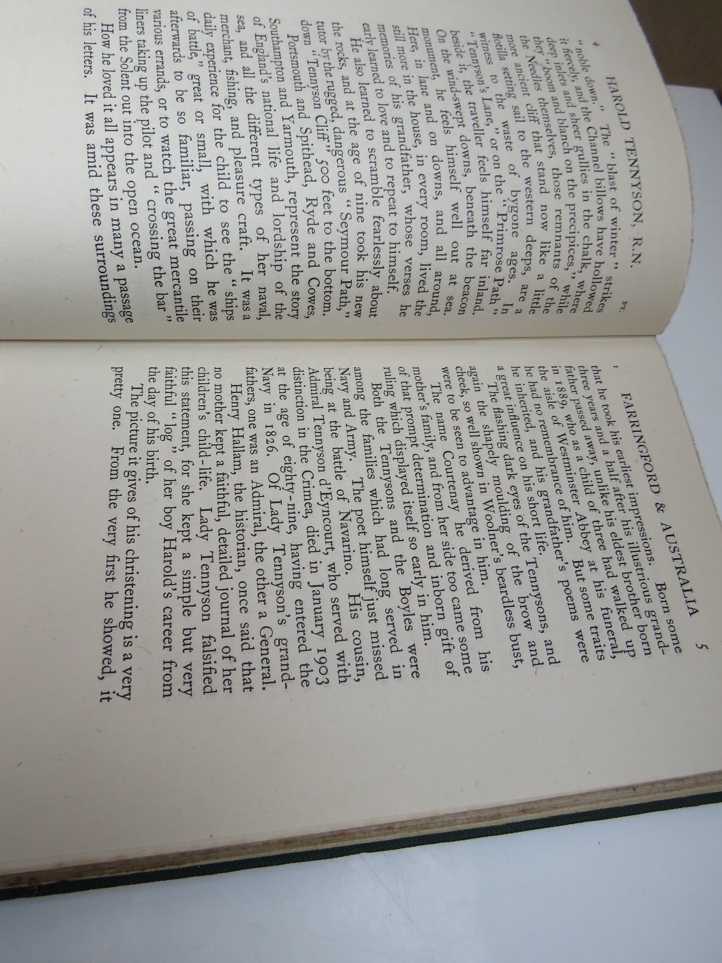 Harold Tennyson R.N. The Story of a Young Sailor Put Together By A Friend 1918