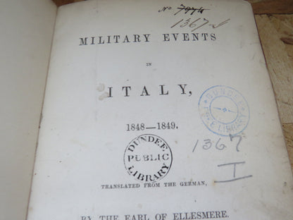Military Events In Italy 1848-1849 By The Earl of Ellesmere 1851 book image 7