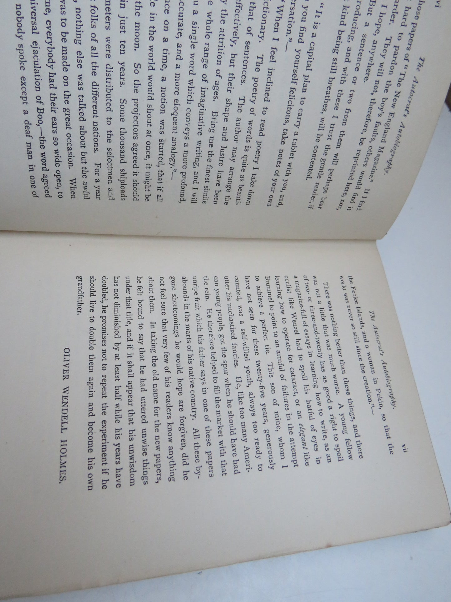 The Autocrat Of The Breakfast-Table Every Man His Boswell By Oliver Wendell Holmes