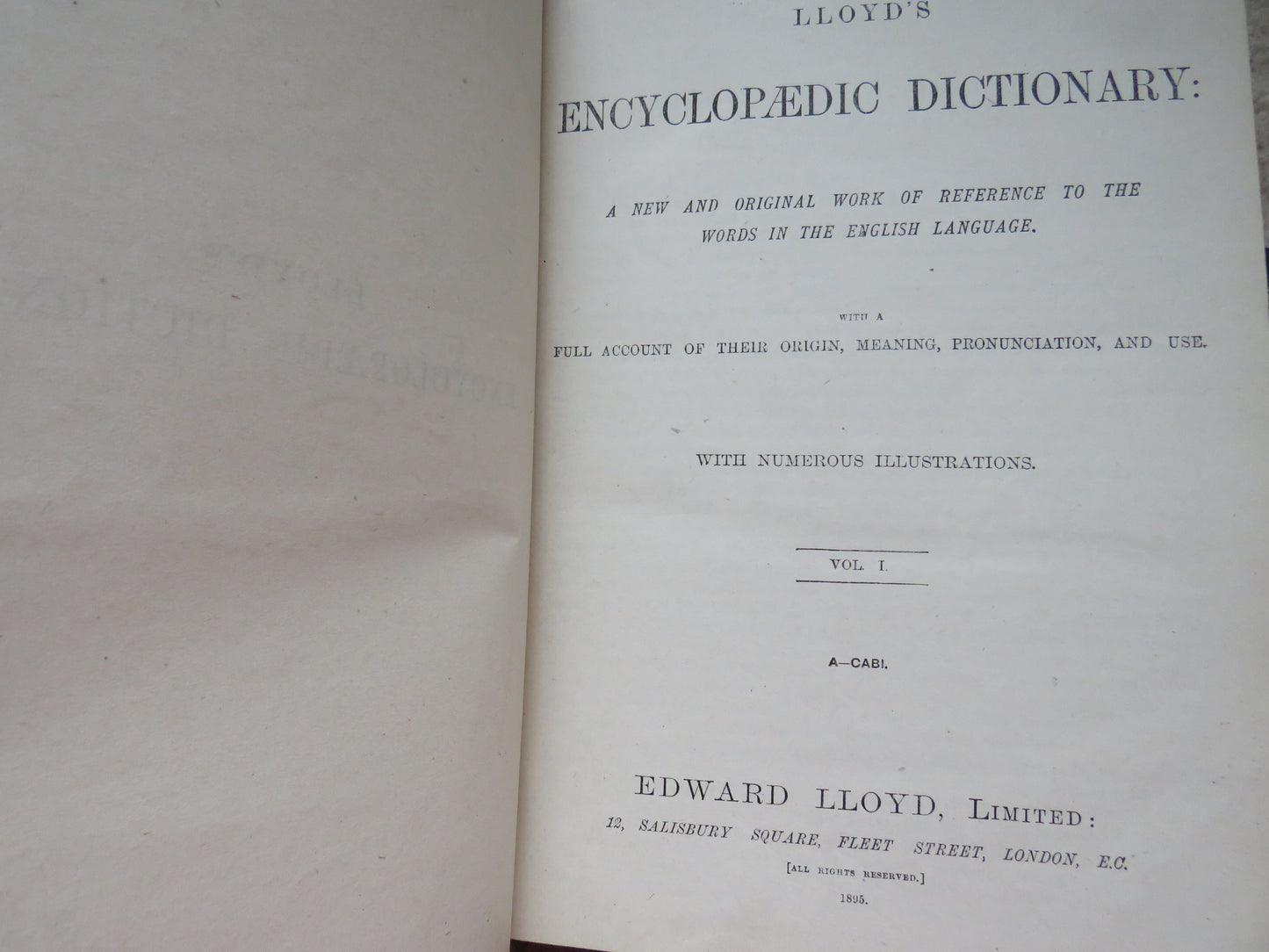 Lloyd's Encyclopaedic Dictionary Volumes 1 - 7 1895