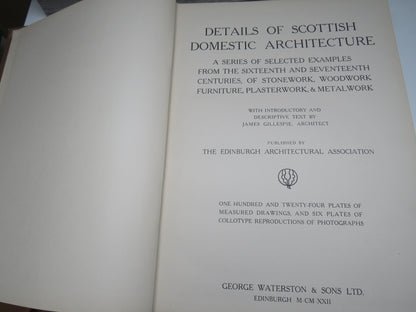 Details Of Scottish Domestic Architecture A Series of Selected Examples From The Sixteenth and Seven book image 4