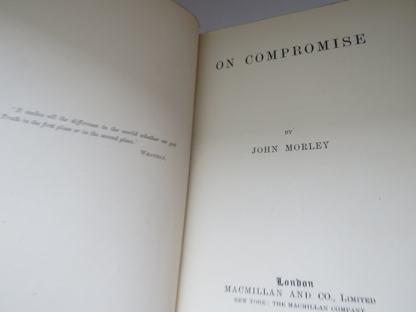 On Compromise By John Morley 1903