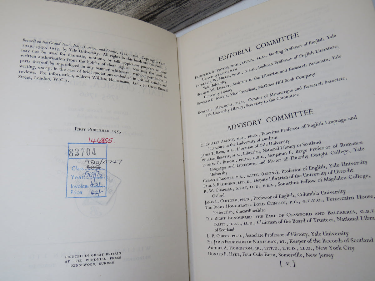Boswell On The Grand Tour: Italy, Corsica, and France 1765-1766