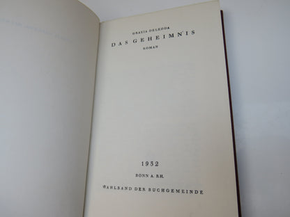Das Geheimnis Roman By Grazia Deledda 1932 German Book book image 3