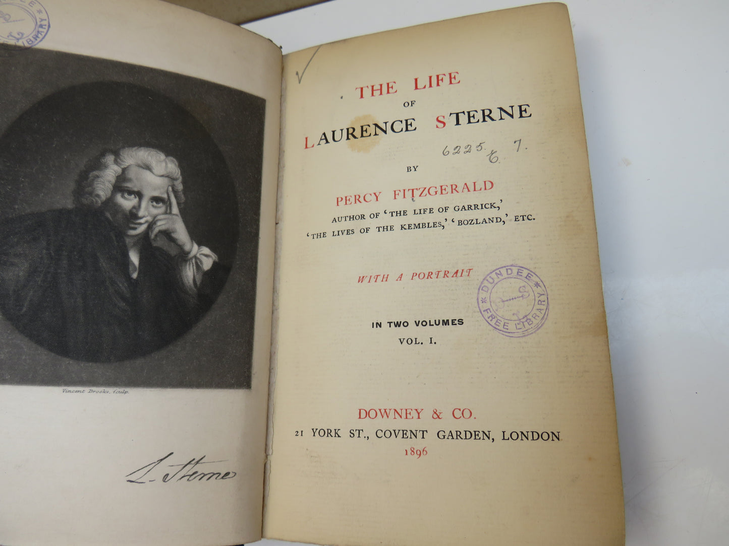 The Life of Laurence Sterne By Percy Fitzgerald 1896 Vol I