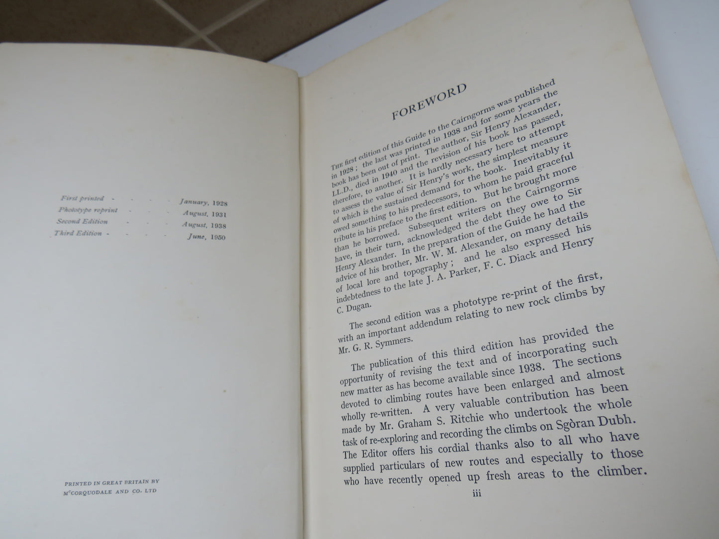 The Cairngorms, The Scottish Mountaineering Club Guide by Sir Henry Alexander, 1950