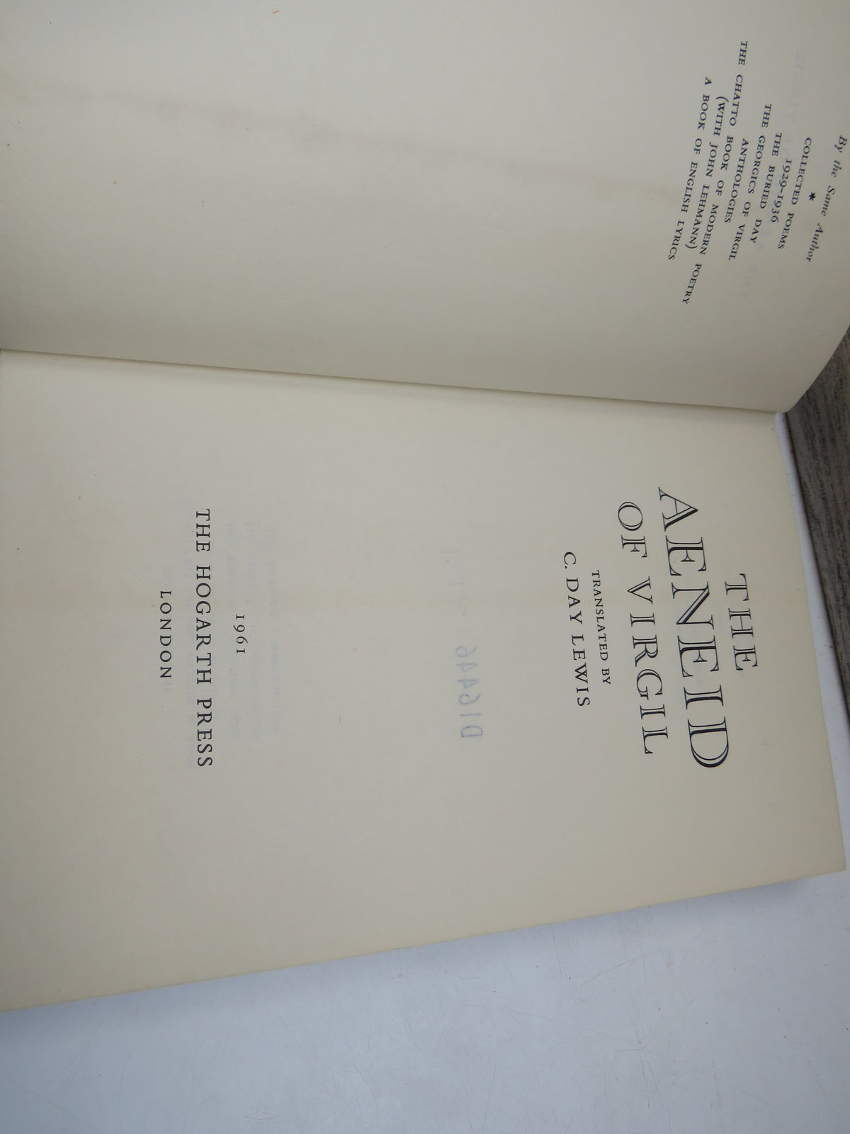 The Aeneid of Virgil Translated By C. Day Lewis 1961