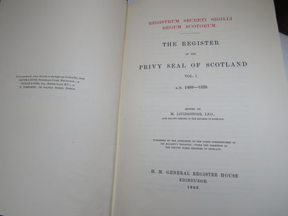 The Register of the Privy Seal of Scotland A.D. 1529-1542 Vol 1-4 1921 book image 4