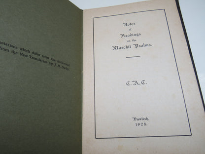 Notes Of Readings On The Maschil Psalms 1928 book image 3