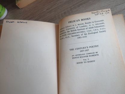 The Century's Poetry 1837-1937 An Anthology Compiled By Denys Kilham Roberts Vol. 1 Hood To Hardy Pe book image 3