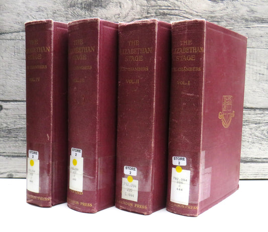 The Elizabethan Stage By E.K. Chambers 1923 4 Volume Set