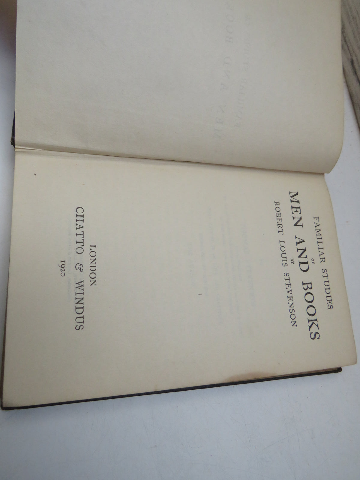 Familiar Studies of Men and Books By Robert Louis Stevenson 1920