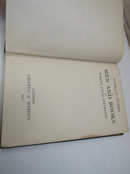 Familiar Studies of Men and Books By Robert Louis Stevenson 1920