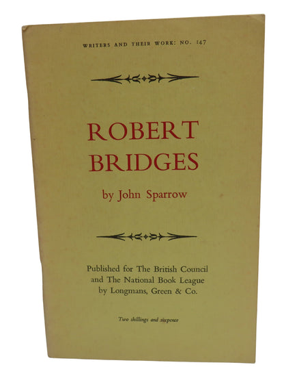 Robert Bridges By John Sparrow 1962 book front cover