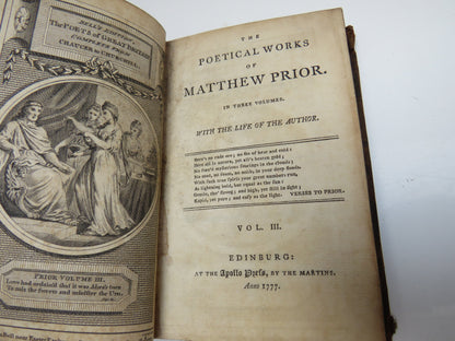 The Poetical Works of Matthew Prior Vol III 1777 & Sir John Denham 1779 book image 6