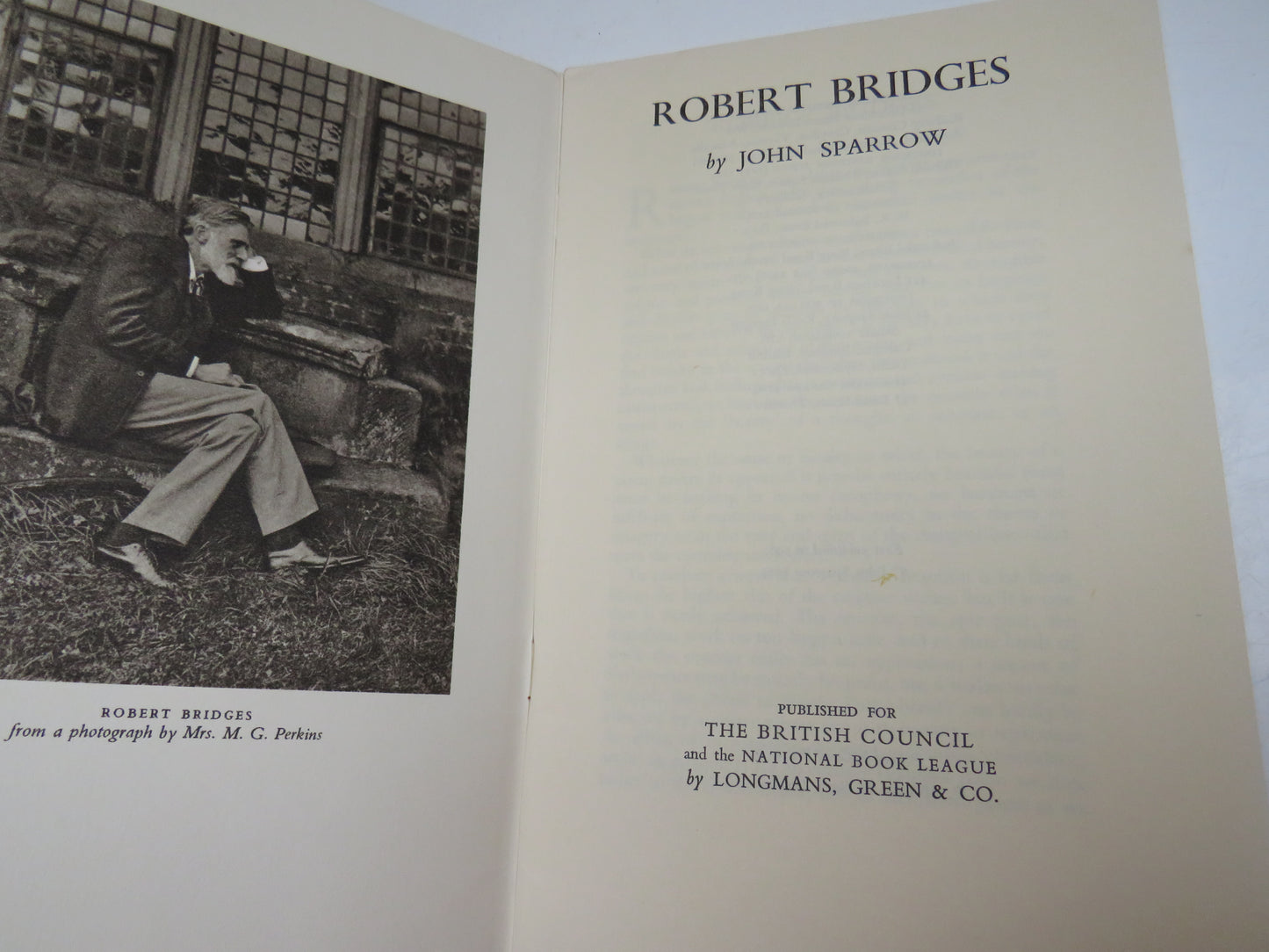 Robert Bridges By John Sparrow 1962