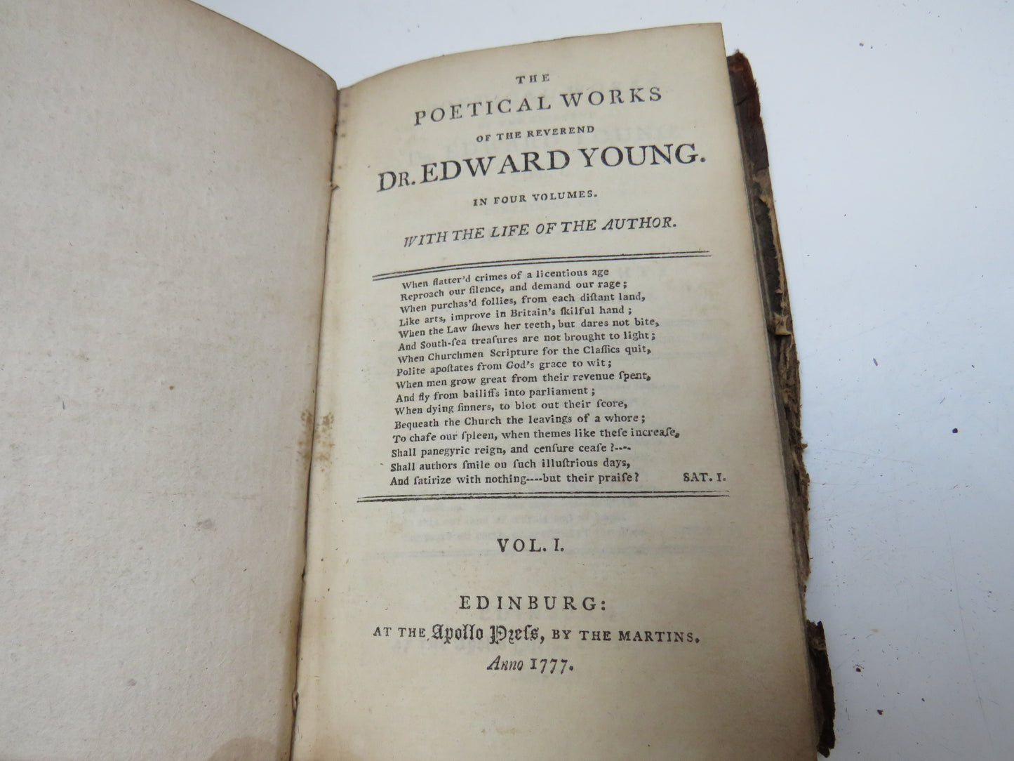 The Poetical Works of the Reverend Dr. Edward Young Vol I & II 1777