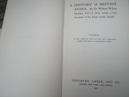 A History of British India By Sir William Wilson Hunter Volume I & II 1899, 1900 book image 9