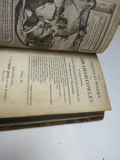 The Poetical Works of Abraham Cowley Vol III 1777 -Bell's Edition book image 5