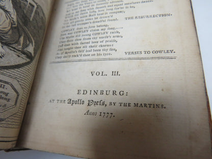 The Poetical Works of Abraham Cowley Vol III 1777 -Bell's Edition book image 6