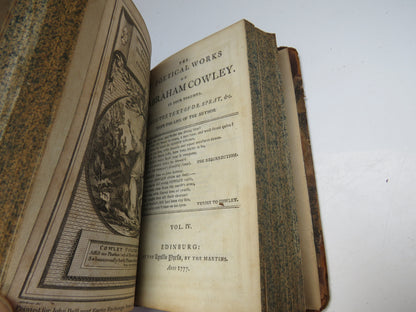 The Poetical Works of Abraham Cowley Vol III 1777 -Bell's Edition book image 7