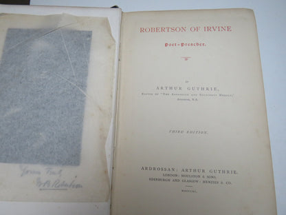 Robertson of Irvine Poet-Preacher by Arthur Guthrie 1890 book image 4