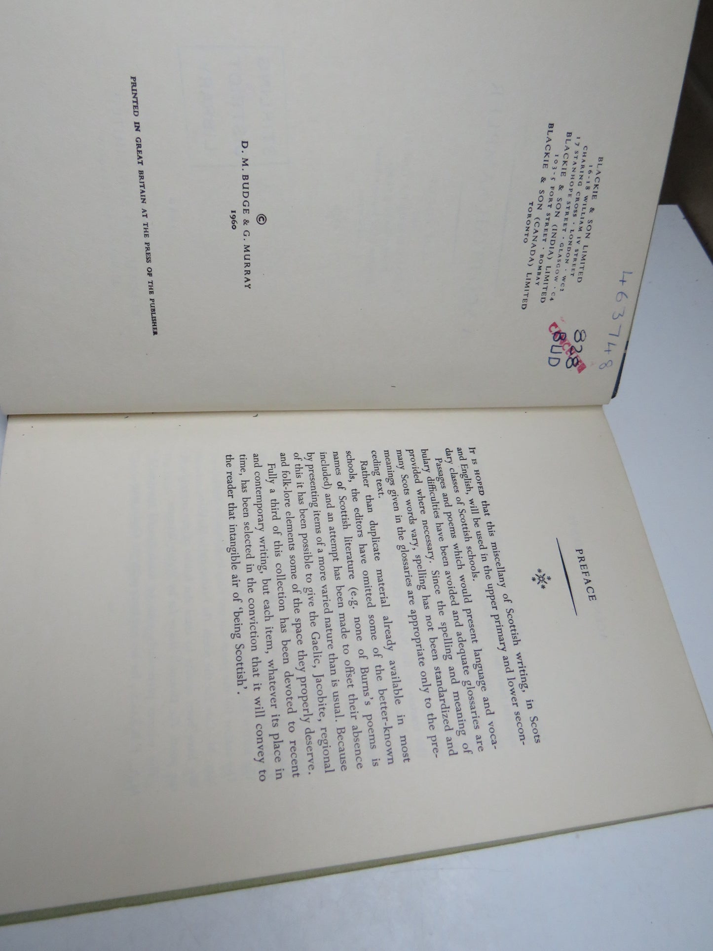 A Scottish Sampler By D.M. Budge and George Murray 1960