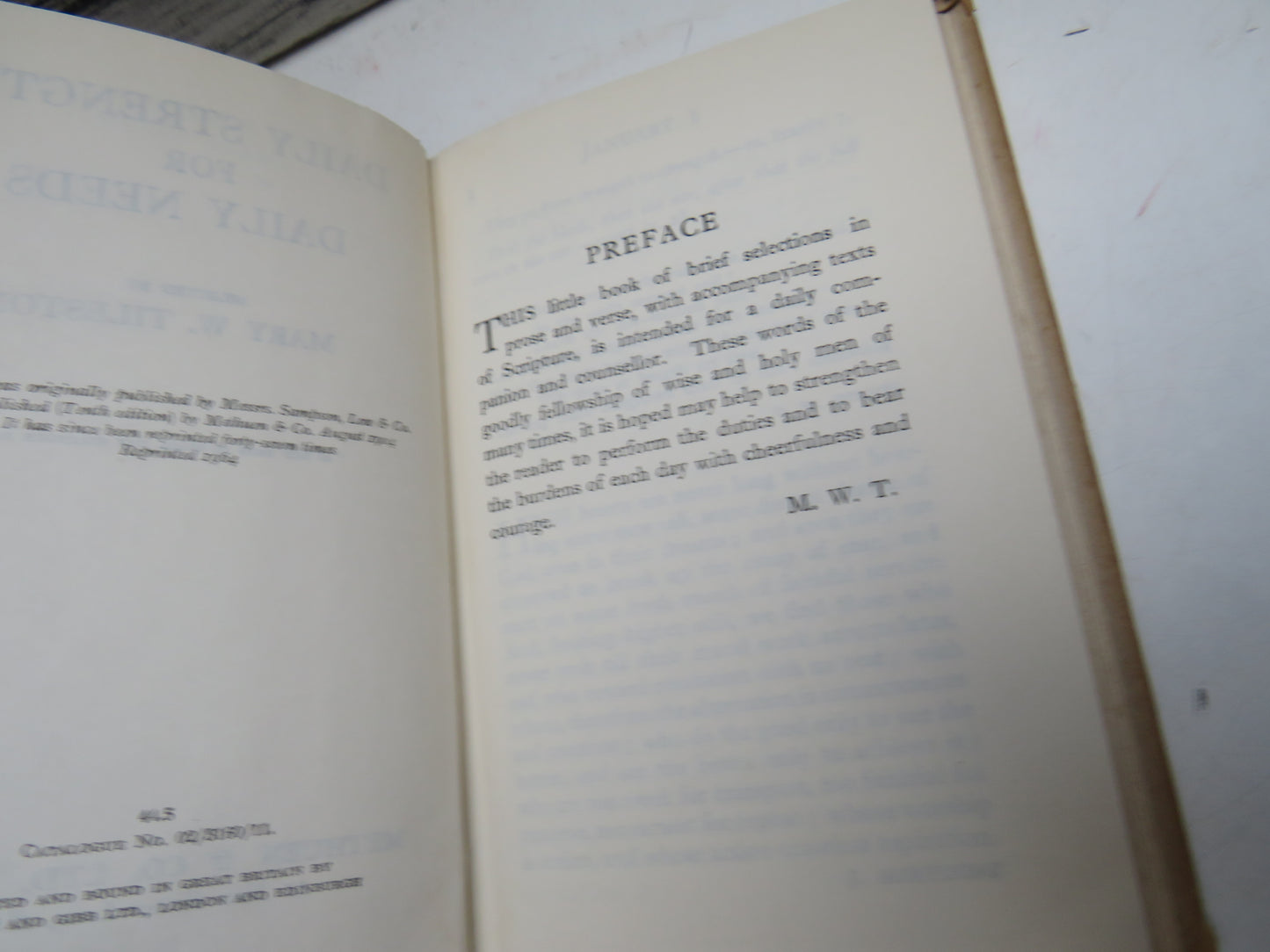 Daily Strengths For Daily Needs Selected By Mary W. Tileston 1964