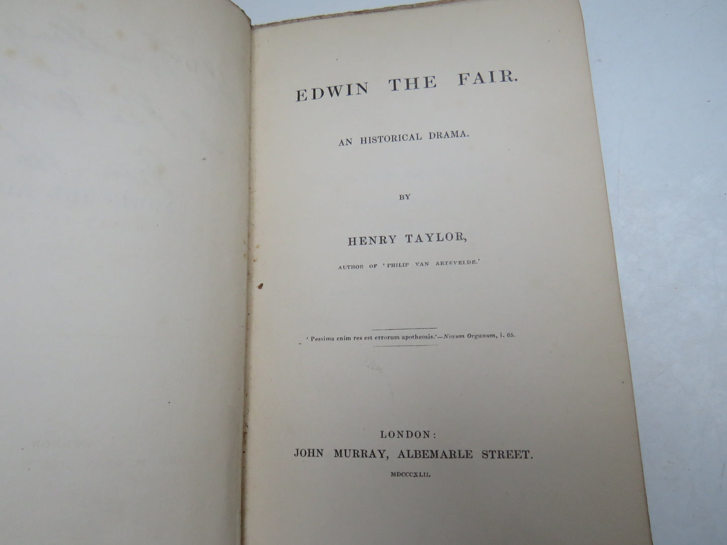 Edwin The Fair An Historical Drama By Henry Taylor 1842